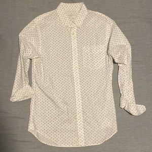 Club Monaco White Anchor Pattern Shirt